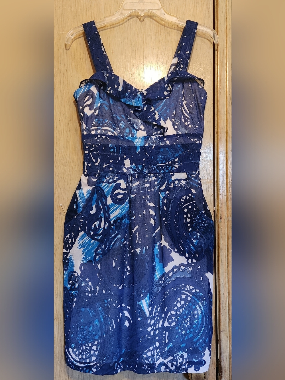 Peruvian Connection Sundress Blue Womens Sz 2 Silk Cotton Ltweight Blue Dress
